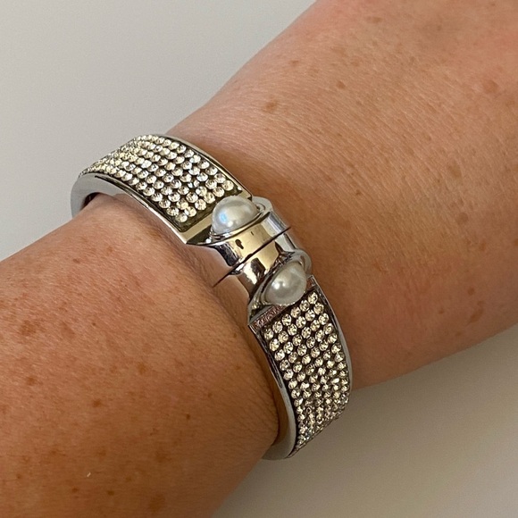 52 Cuff Bangle Bangle Rhinestones Faux Pearls - Picture 7 of 9